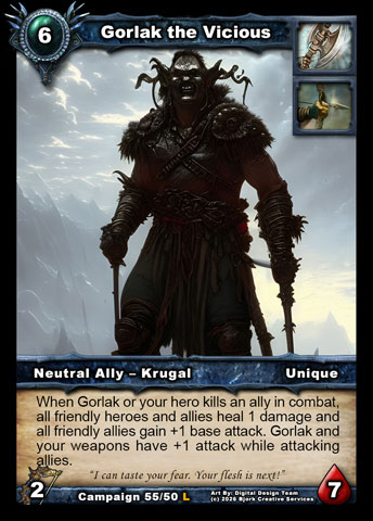 Gorlak the Vicious (Warrior, Hunter Ally - Krugal)
