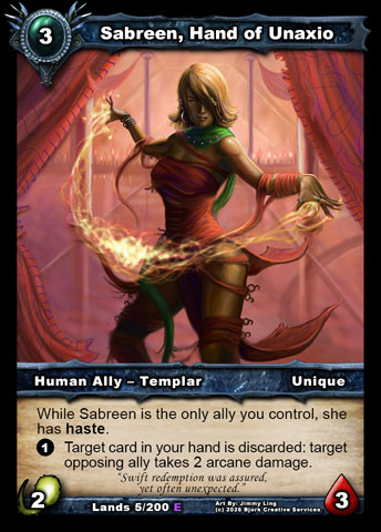 Sabreen, Hand of Unaxio (Human Ally - Templar)