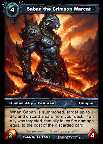 Saban the Crimson Warcat (Human Ally - Felinian)