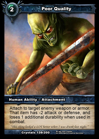Poor Quality (Human Ability - Attachment)
